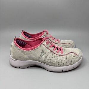 Dansko Elise Suede Shoes Sneakers Womens Size 7 Gray Pink Causal Comfort